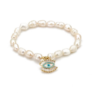 Elastische kralenarmband Oog van Fatima