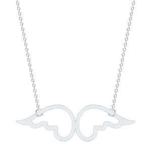 Ketting met engeltjesvleugel hanger zilverkleurig