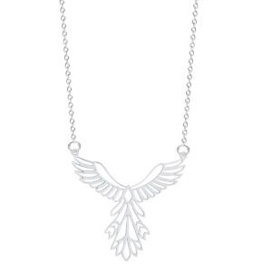 Ketting met goddelijke engelenvleugel hanger zilverkleurig