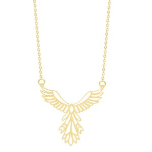 Ketting met goddelijke engelenvleugel hanger goudkleurig
