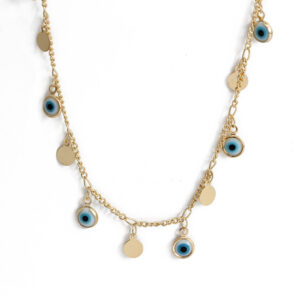 Nazar Boncuk amulet ketting goudkleurig