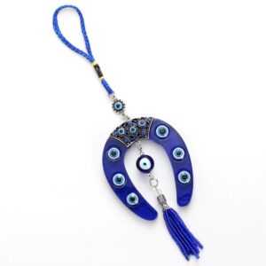 Hoefijzer amulet met Grieks blauw oog