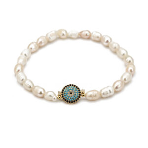 Elastische kralenarmband Turks blauw oog