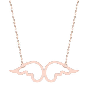 Ketting met engeltjesvleugel hanger rosé goudkleurig
