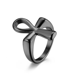 Ankh levenskruis ring zwart