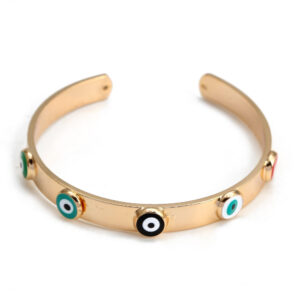 Platte Nazar Boncuk bangle armband goudkleurig