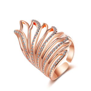 Hemelse engelenvleugel ring rosé goudkleurig