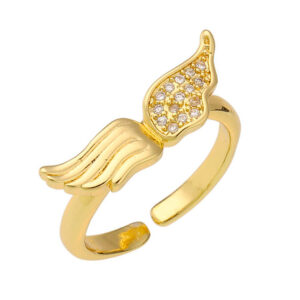 Engelenvleugels ring goudkleurig