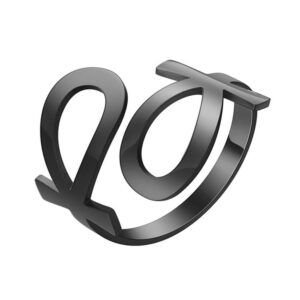 Verstelbare Ankh levenskruis ring zwart