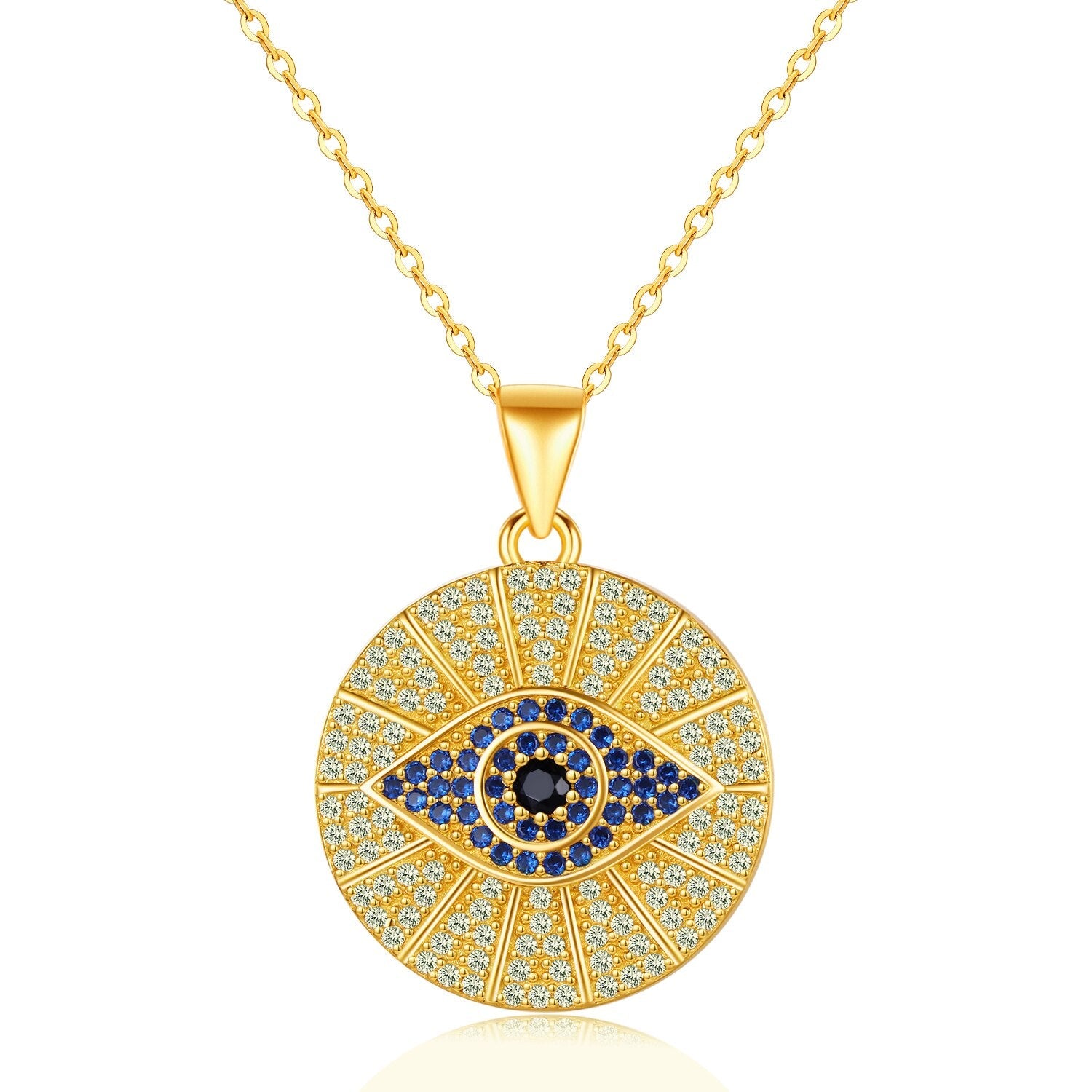 Ketting met hamsa-hanger in effen goudkleurig staal 1 Ketting met hamsa-hanger in effen goudkleurig staal