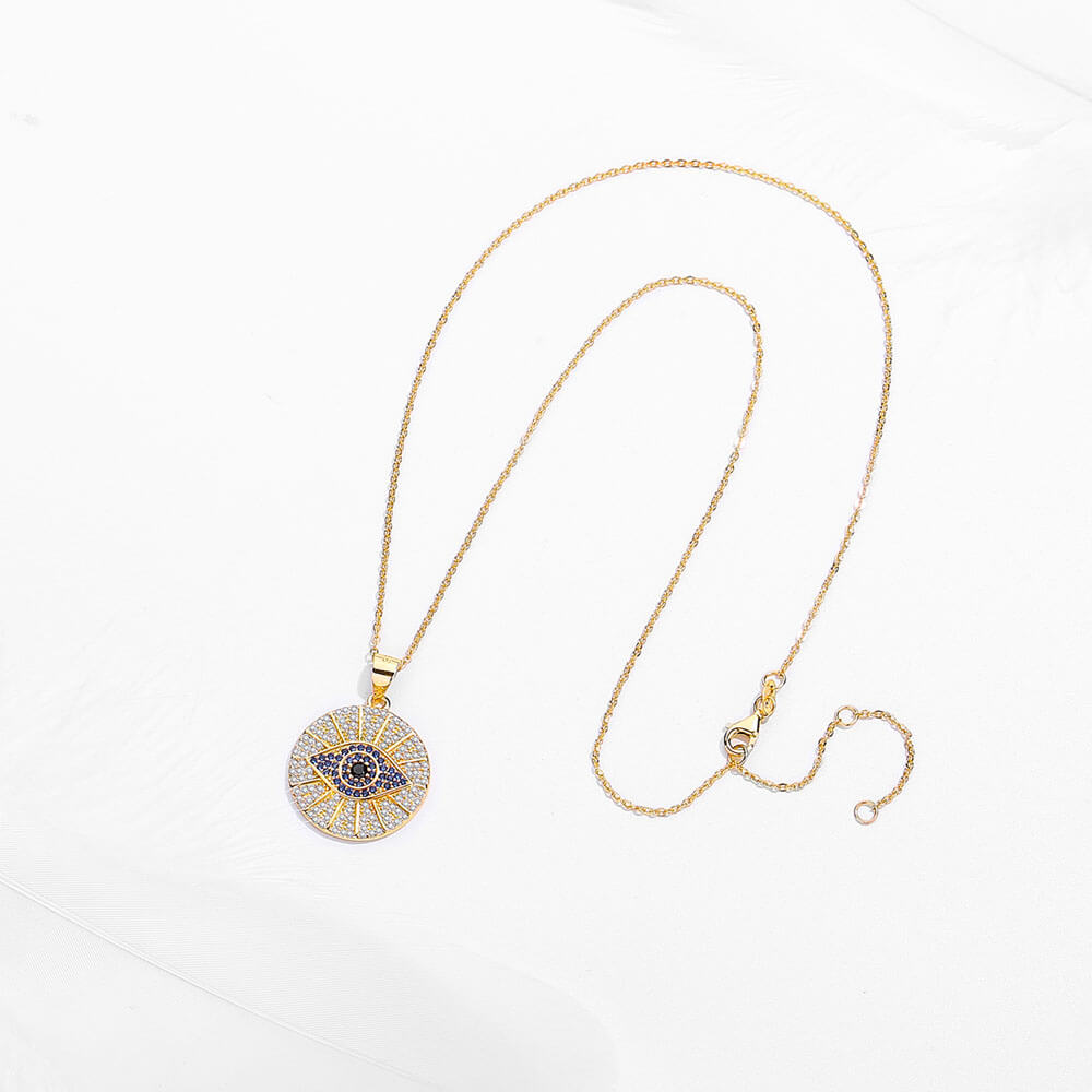 Ketting met hamsa-hanger in effen goudkleurig staal 3 Ketting met hamsa-hanger in effen goudkleurig staal - Afbeelding 3