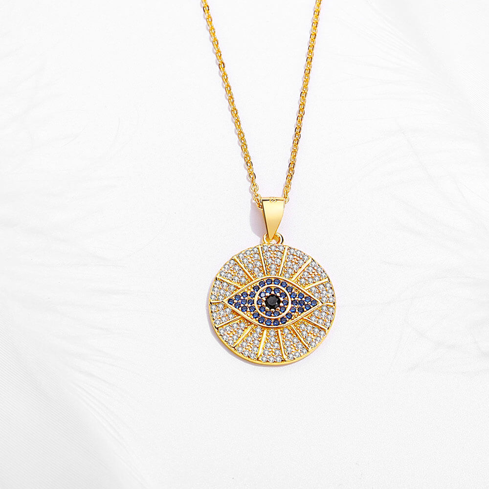 Ketting met hamsa-hanger in effen goudkleurig staal 4 Ketting met hamsa-hanger in effen goudkleurig staal - Afbeelding 4