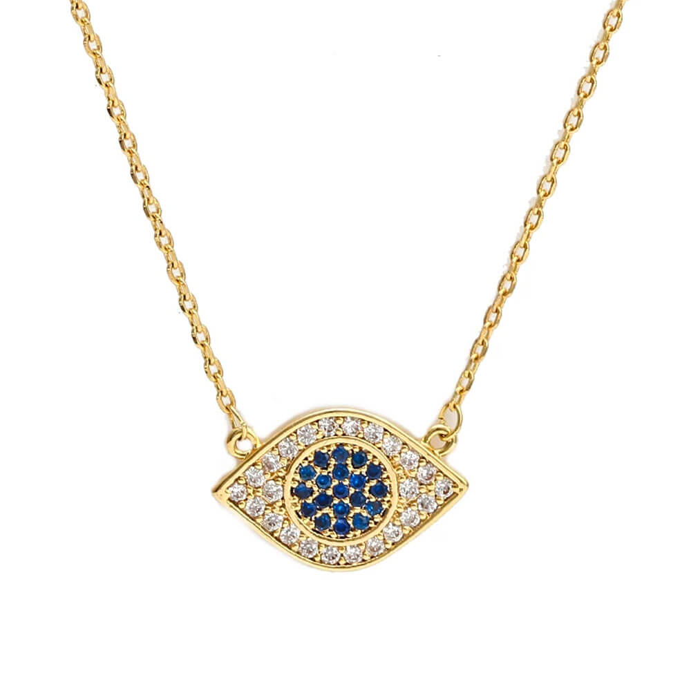 Ketting met hamsa-hanger, goudkleurig staal 1 Ketting met hamsa-hanger, goudkleurig staal