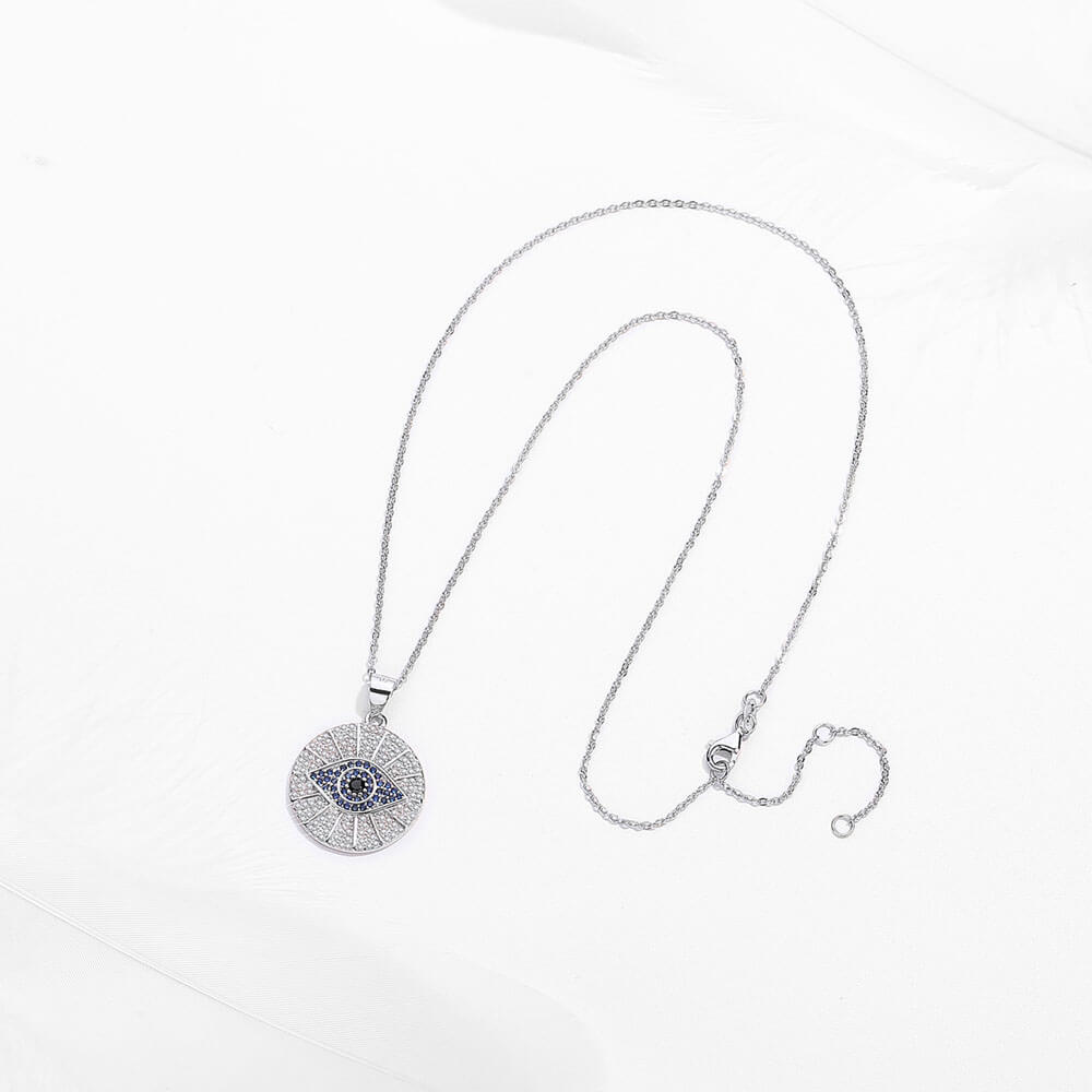 Ketting met hamsa-hanger, zilverkleurig staal 3 Ketting met hamsa-hanger, zilverkleurig staal - Afbeelding 3