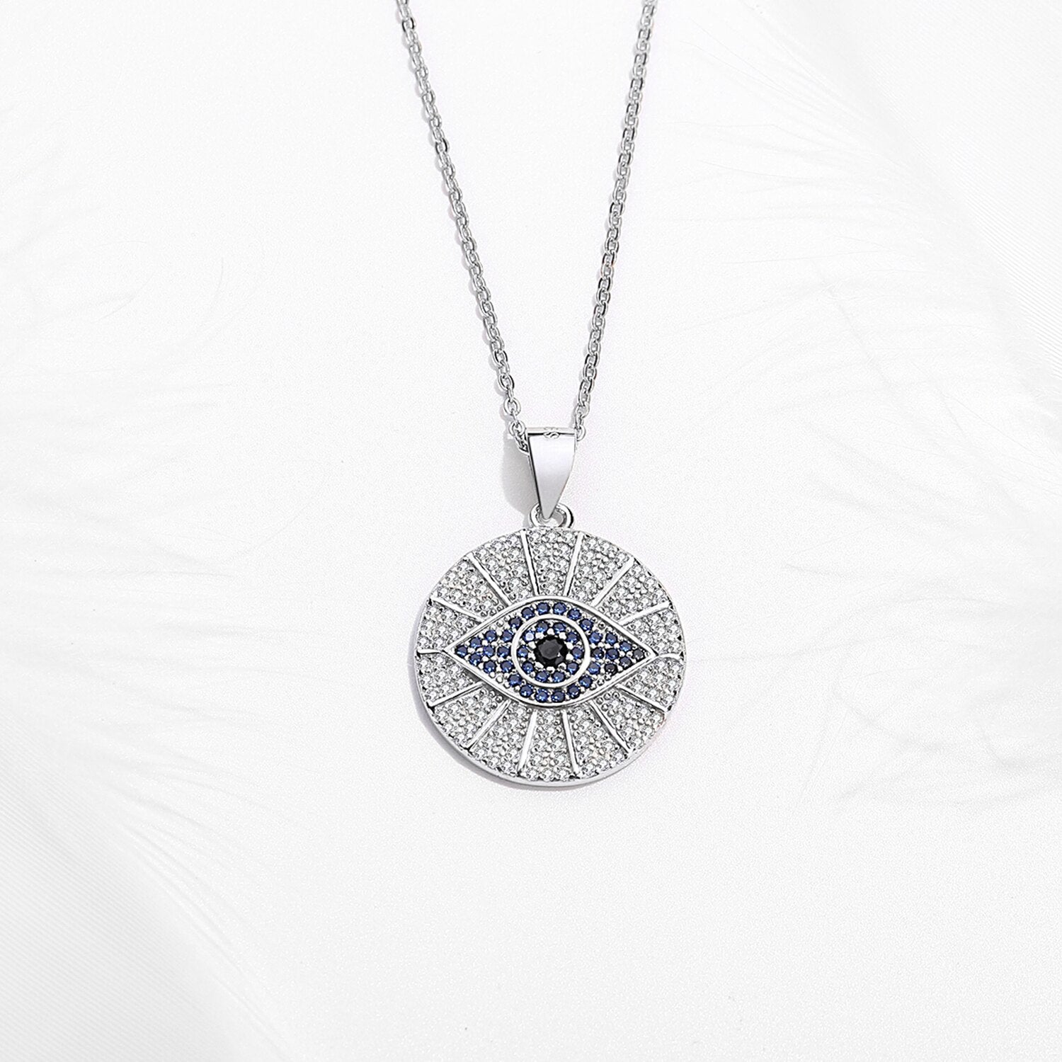 Ketting met hamsa-hanger, zilverkleurig staal 4 Ketting met hamsa-hanger, zilverkleurig staal - Afbeelding 4