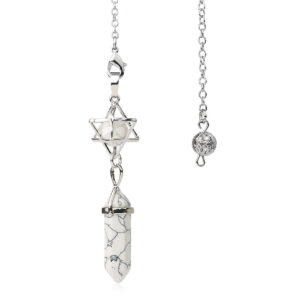 Pendel merkaba met zuil van witte turkoois